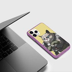 Чехол iPhone 11 Pro матовый Кот, цвет: 3D-фиолетовый — фото 2