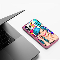 Чехол iPhone 11 Pro матовый Pop art, цвет: 3D-малиновый — фото 2