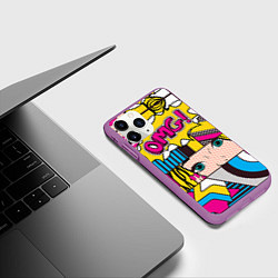 Чехол iPhone 11 Pro матовый POP ART, цвет: 3D-фиолетовый — фото 2