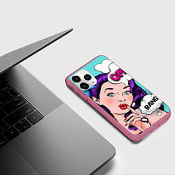 Чехол iPhone 11 Pro матовый PO ART, цвет: 3D-малиновый — фото 2
