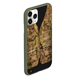 Чехол iPhone 11 Pro матовый Жилетка охотника, цвет: 3D-темно-зеленый — фото 2