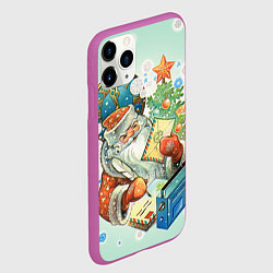Чехол iPhone 11 Pro матовый Дед мороз, цвет: 3D-фиолетовый — фото 2