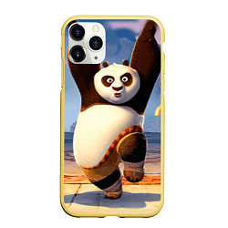 Чехол iPhone 11 Pro матовый Кунг фу панда, цвет: 3D-желтый