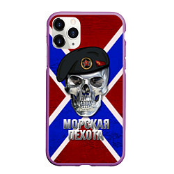 Чехол iPhone 11 Pro матовый Череп: Морская пехота, цвет: 3D-фиолетовый