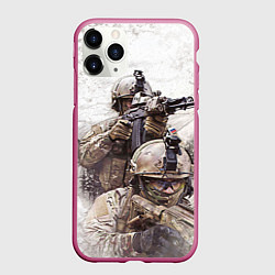Чехол iPhone 11 Pro матовый ФСБ Альфа, цвет: 3D-малиновый