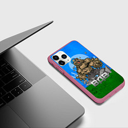 Чехол iPhone 11 Pro матовый ВДВ, цвет: 3D-малиновый — фото 2