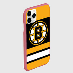 Чехол iPhone 11 Pro матовый Boston Bruins, цвет: 3D-малиновый — фото 2