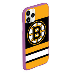 Чехол iPhone 11 Pro матовый Boston Bruins, цвет: 3D-фиолетовый — фото 2