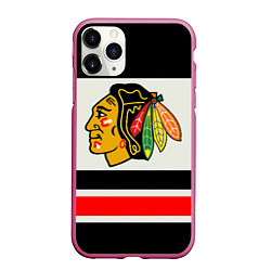 Чехол iPhone 11 Pro матовый Chicago Blackhawks