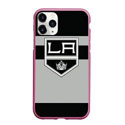 Чехол iPhone 11 Pro матовый Los Angeles Kings, цвет: 3D-малиновый