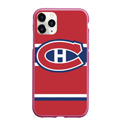 Чехол iPhone 11 Pro матовый Montreal Canadiens, цвет: 3D-малиновый