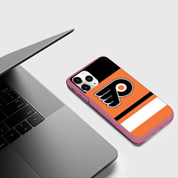 Чехол iPhone 11 Pro матовый Philadelphia Flyers, цвет: 3D-малиновый — фото 2