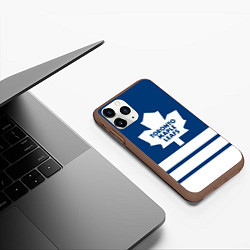 Чехол iPhone 11 Pro матовый Toronto Maple Leafs, цвет: 3D-коричневый — фото 2