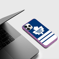 Чехол iPhone 11 Pro матовый Toronto Maple Leafs, цвет: 3D-фиолетовый — фото 2