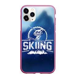 Чехол iPhone 11 Pro матовый Лыжный спорт, цвет: 3D-малиновый