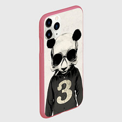 Чехол iPhone 11 Pro матовый Скелет панды, цвет: 3D-малиновый — фото 2