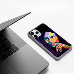 Чехол iPhone 11 Pro матовый Bob Marley: Art, цвет: 3D-серый — фото 2