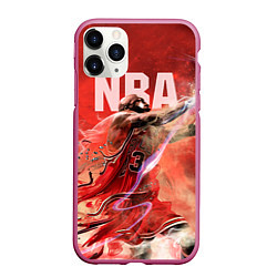 Чехол iPhone 11 Pro матовый Спорт NBA, цвет: 3D-малиновый