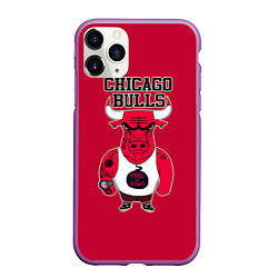 Чехол iPhone 11 Pro матовый Chicago bulls