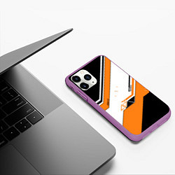 Чехол iPhone 11 Pro матовый CS:GO Asiimov, цвет: 3D-фиолетовый — фото 2