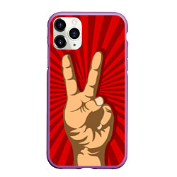 Чехол iPhone 11 Pro матовый Всё Peace DATA, цвет: 3D-фиолетовый