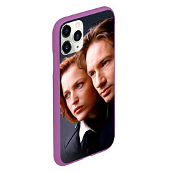Чехол iPhone 11 Pro матовый Скалли и Малдер, цвет: 3D-фиолетовый — фото 2