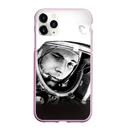 Чехол iPhone 11 Pro матовый Юрий Гагарин, цвет: 3D-розовый