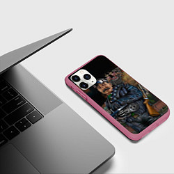 Чехол iPhone 11 Pro матовый Сталин военный, цвет: 3D-малиновый — фото 2