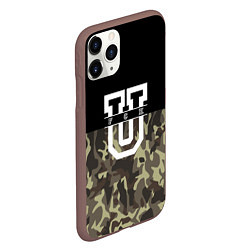 Чехол iPhone 11 Pro матовый FCK U: Camo, цвет: 3D-коричневый — фото 2