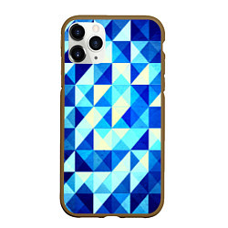 Чехол iPhone 11 Pro матовый Синяя геометрия