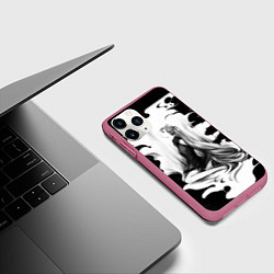 Чехол iPhone 11 Pro матовый Hatsune Miku, цвет: 3D-малиновый — фото 2