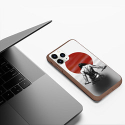 Чехол iPhone 11 Pro матовый Ярость самурая, цвет: 3D-коричневый — фото 2
