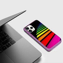 Чехол iPhone 11 Pro матовый Радужная лестница, цвет: 3D-фиолетовый — фото 2