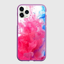 Чехол iPhone 11 Pro матовый Взрыв красок, цвет: 3D-фиолетовый