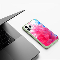 Чехол iPhone 11 Pro матовый Взрыв красок, цвет: 3D-салатовый — фото 2