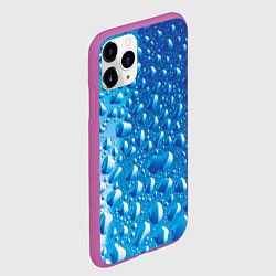 Чехол iPhone 11 Pro матовый Капли воды, цвет: 3D-фиолетовый — фото 2