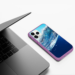 Чехол iPhone 11 Pro матовый Стихия воды, цвет: 3D-фиолетовый — фото 2