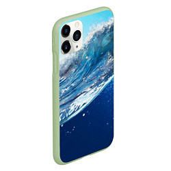 Чехол iPhone 11 Pro матовый Стихия воды, цвет: 3D-салатовый — фото 2