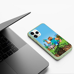 Чехол iPhone 11 Pro матовый Minecraft Summer, цвет: 3D-салатовый — фото 2