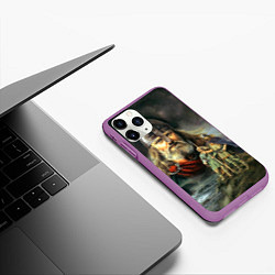 Чехол iPhone 11 Pro матовый Богатырь Руси, цвет: 3D-фиолетовый — фото 2