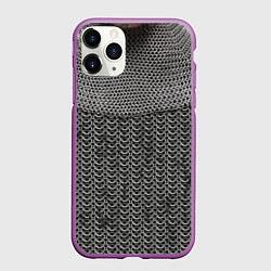 Чехол iPhone 11 Pro матовый Кольчуга, цвет: 3D-фиолетовый