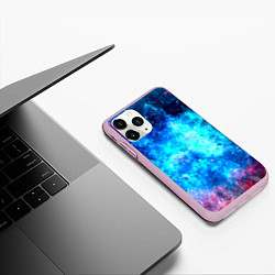 Чехол iPhone 11 Pro матовый Голубая вселенная, цвет: 3D-розовый — фото 2