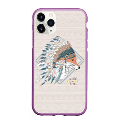 Чехол iPhone 11 Pro матовый Fox: Wild Free, цвет: 3D-фиолетовый