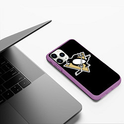 Чехол iPhone 11 Pro матовый Pittsburgh Penguins: Crosby, цвет: 3D-фиолетовый — фото 2