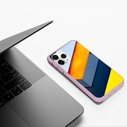 Чехол iPhone 11 Pro матовый Геометрия, цвет: 3D-розовый — фото 2