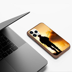 Чехол iPhone 11 Pro матовый Вечерний рыбак, цвет: 3D-коричневый — фото 2