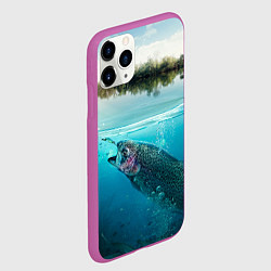 Чехол iPhone 11 Pro матовый Рыбалка на спиннинг, цвет: 3D-фиолетовый — фото 2