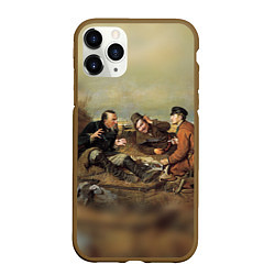 Чехол iPhone 11 Pro матовый Русские охотники, цвет: 3D-коричневый