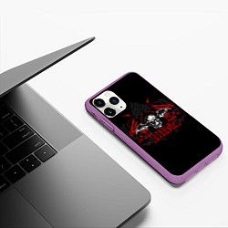 Чехол iPhone 11 Pro матовый Avenged Sevenfold: Fly Skull, цвет: 3D-фиолетовый — фото 2