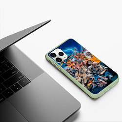 Чехол iPhone 11 Pro матовый Iron Maiden: Skeletons, цвет: 3D-салатовый — фото 2